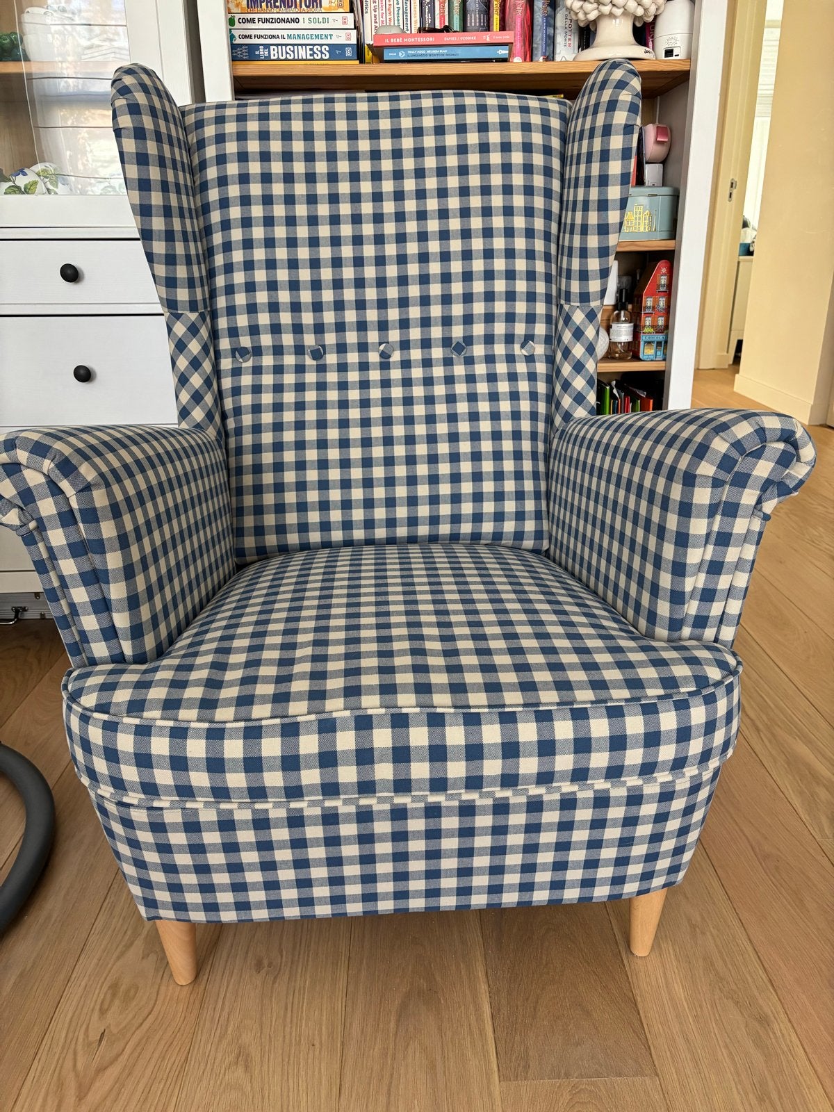 IKEA STRANDMON fauteuil - Zo goed als nieuw, Ophalen, 75 tot 100 cm, Zo goed als nieuw, Stof