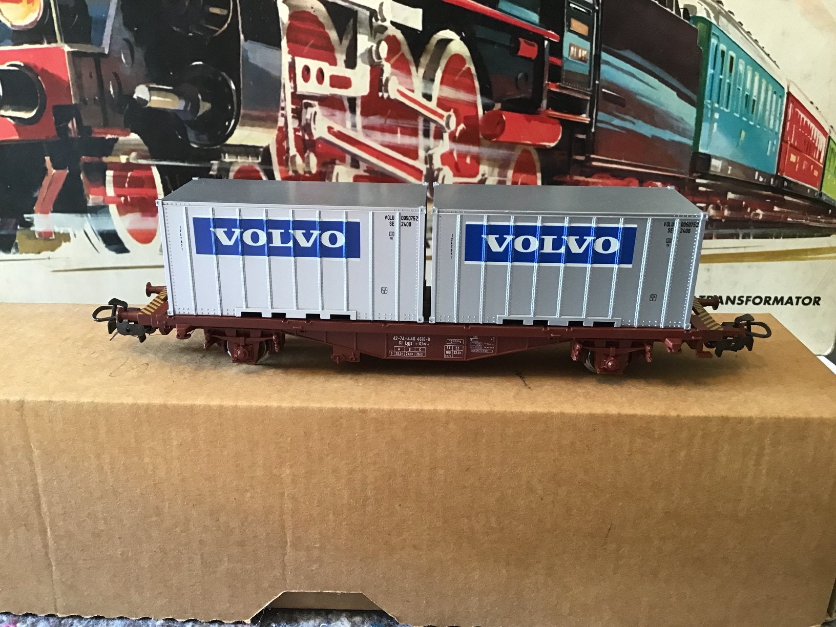 Marklin 4765 TFG containers Volvo van de SJ met ovp nieuw, Wisselstroom, Wagon, Ophalen of Verzenden, Zo goed als nieuw