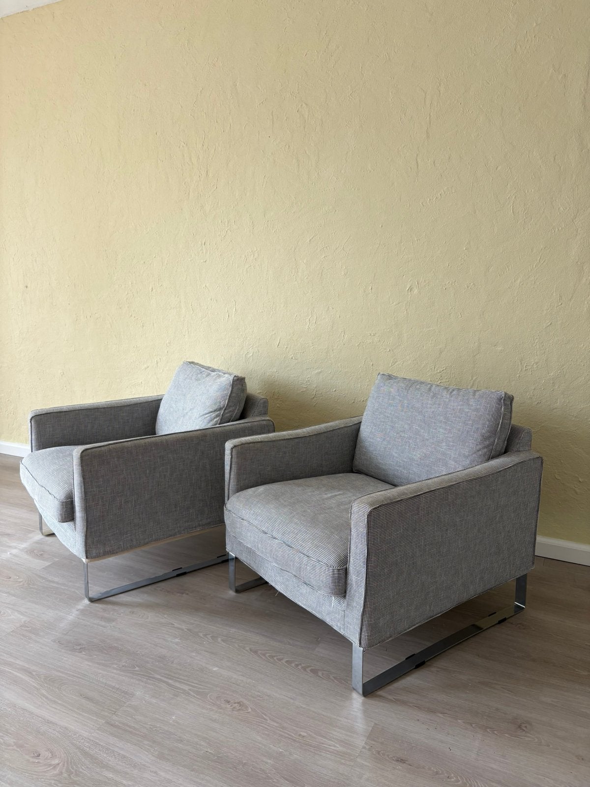 Vintage Ikea Melby fauteuil set zwart wit bb ruitje stof, Ophalen, 75 tot 100 cm, Zo goed als nieuw, Stof
