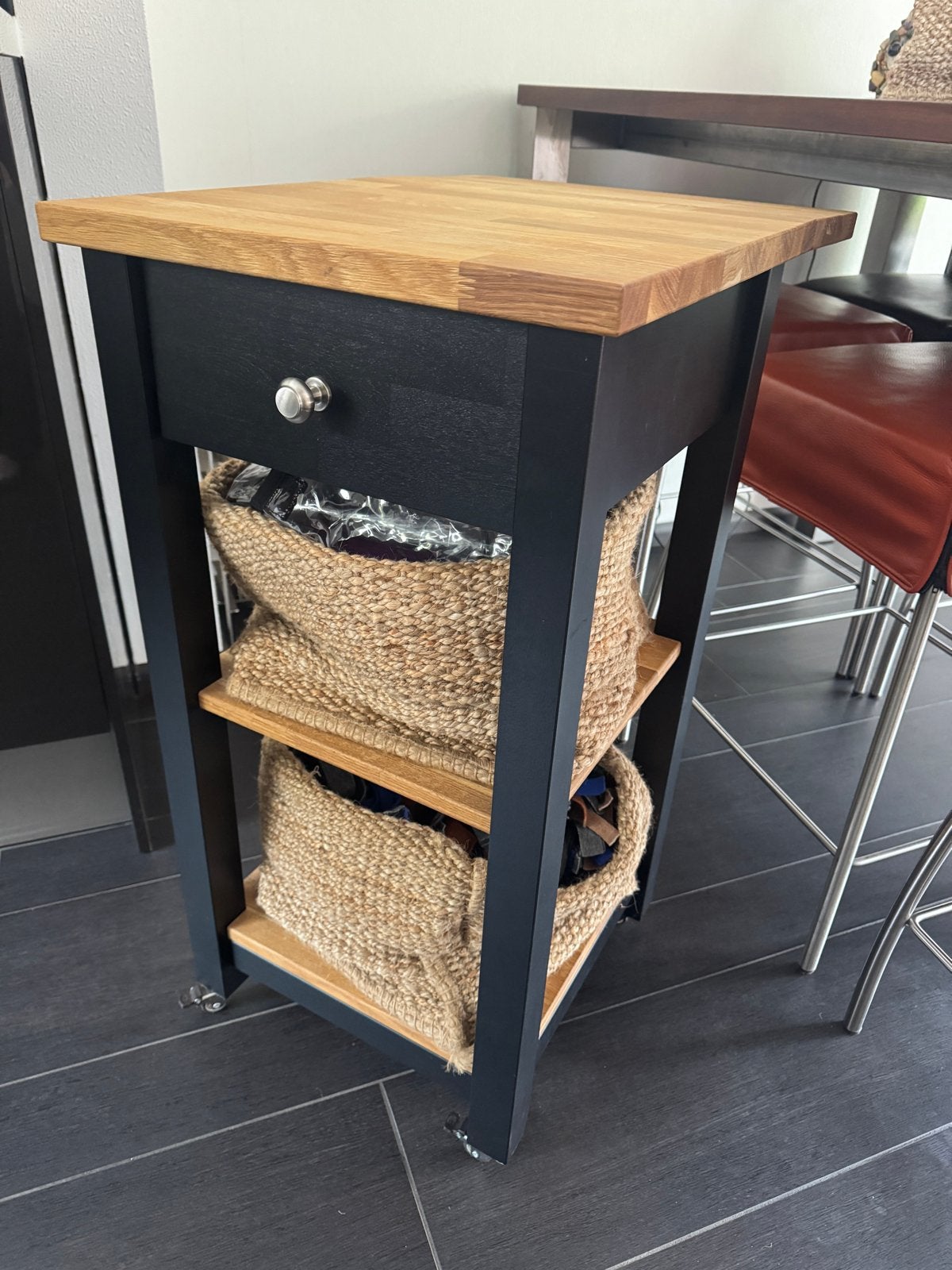 IKEA Stenstorp Keukentrolley - Eiken & Zwartbruin, Ophalen, Hout, IKEA, Keukentrolley