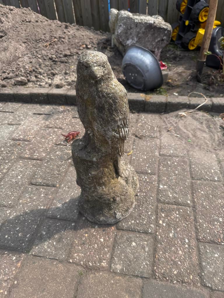 Stenen roogvogel Tuinbeeld - Decoratieve Vogel, Ophalen, Zo goed als nieuw, Steen, Dierenbeeld