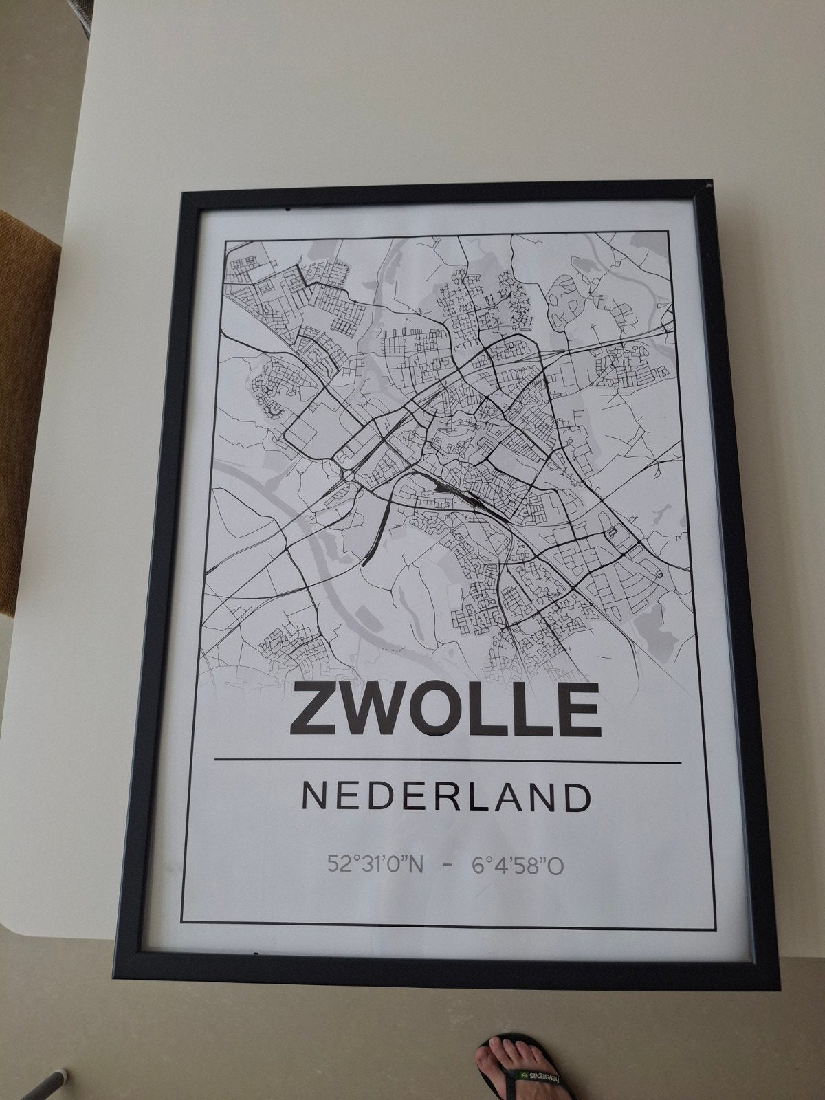 Stijlvolle Zwolle Kaart Poster - 73x53cm, Huis en Inrichting, Woonaccessoires | Schilderijen, Tekeningen en Foto's, 50 – 75, Ophalen of Verzenden