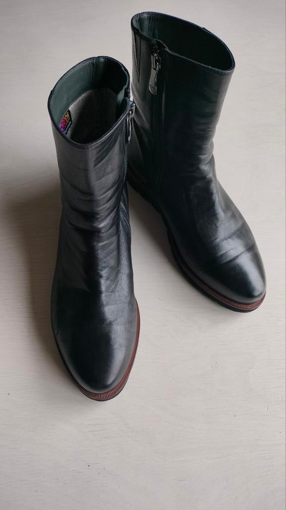 Enkellaars zwart leer, met rits, maat 36-37, merk Everybody, Kleding | Dames, Schoenen, Zwart, Ophalen of Verzenden, Gedragen