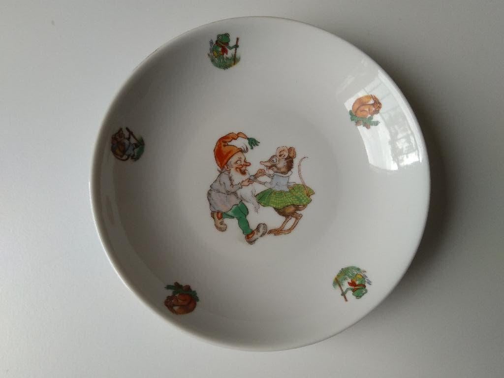 vintage kinderbord Bareuther Bavaria, kabouter en muis, Keramiek, Ophalen of Verzenden, Zo goed als nieuw, Bord(en)