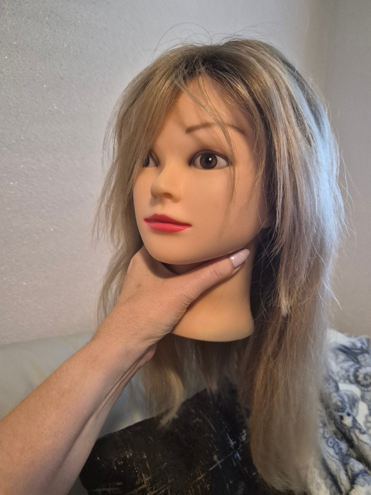 lace wig haarwerk pruik echt haar, Verzenden, Zo goed als nieuw, Pruik of Haarverlenging