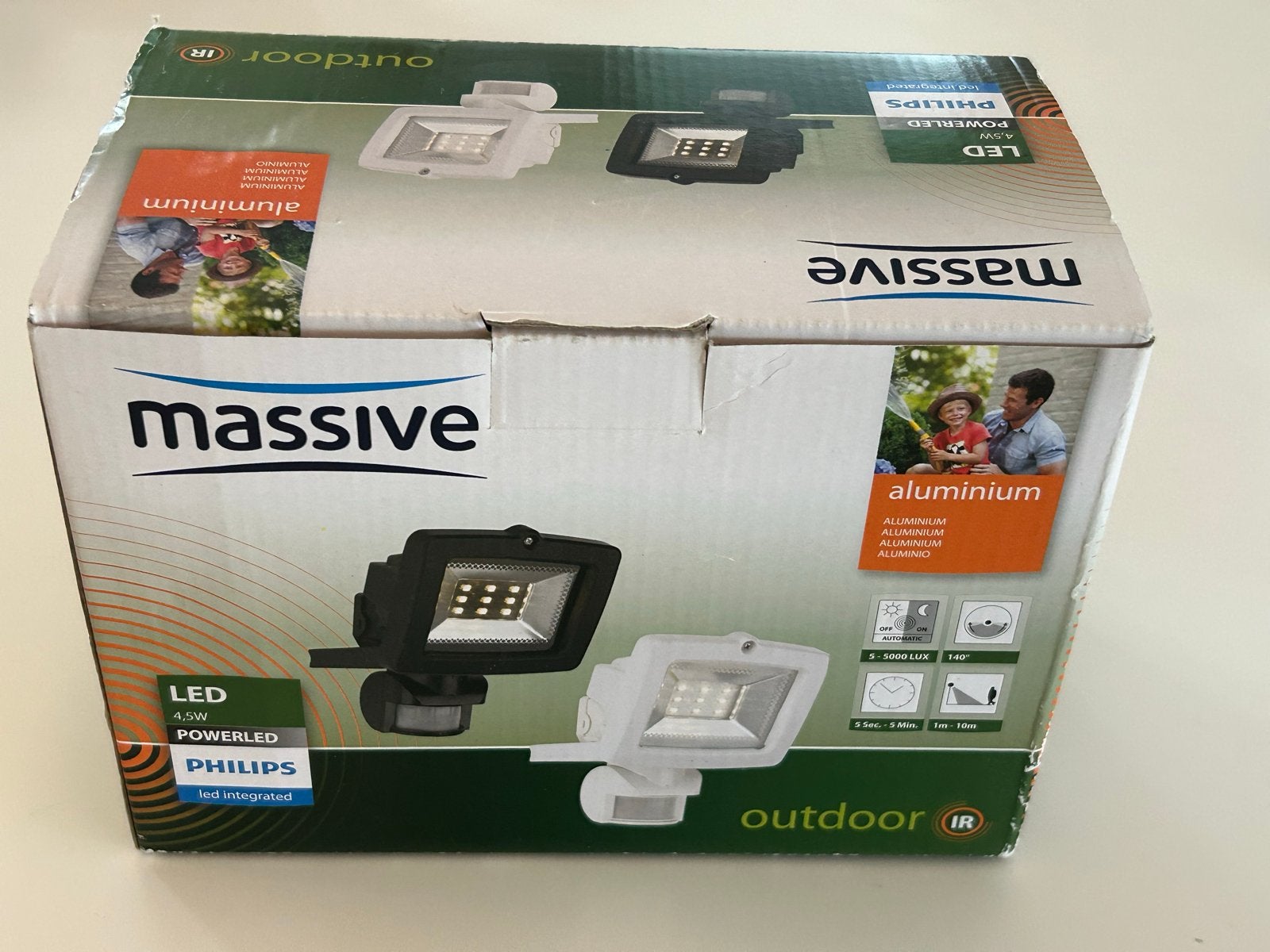 Massive Philips LED Buitenlamp met Bewegingssensor, Tuin en Terras, Bewegingssensor, Minder dan 50 watt, Ophalen of Verzenden