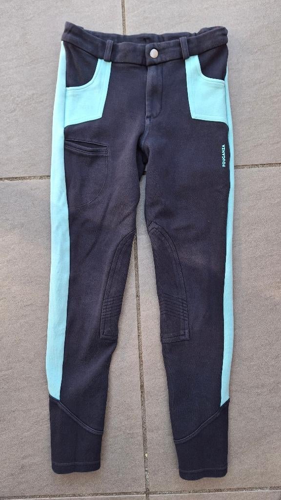 146-152 Paardrijbroek blauw Fouganza, Gebruikt, Meisje, Sport- of Zwemkleding, Decathlon