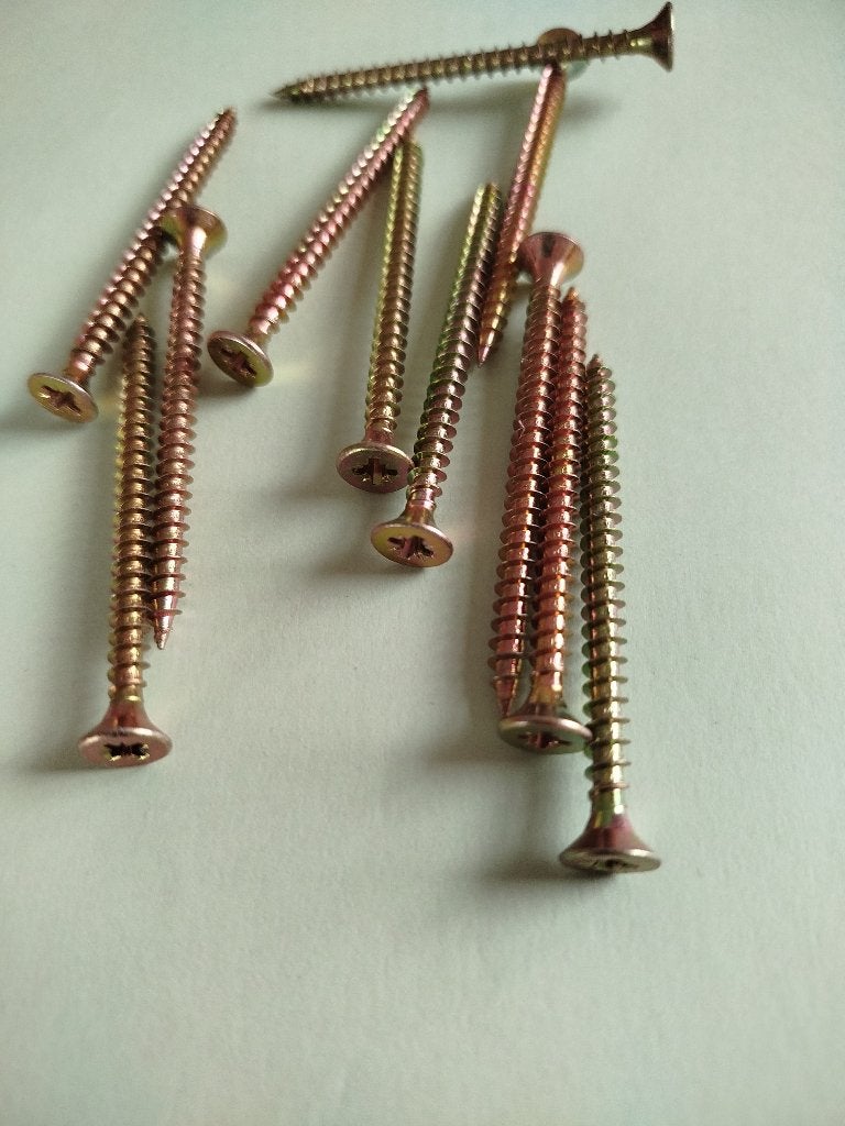200 geel metalen  kruiskop houtschroeven 4,5x60 voor buiten, Overige materialen, N, 20 tot 50 mm, N