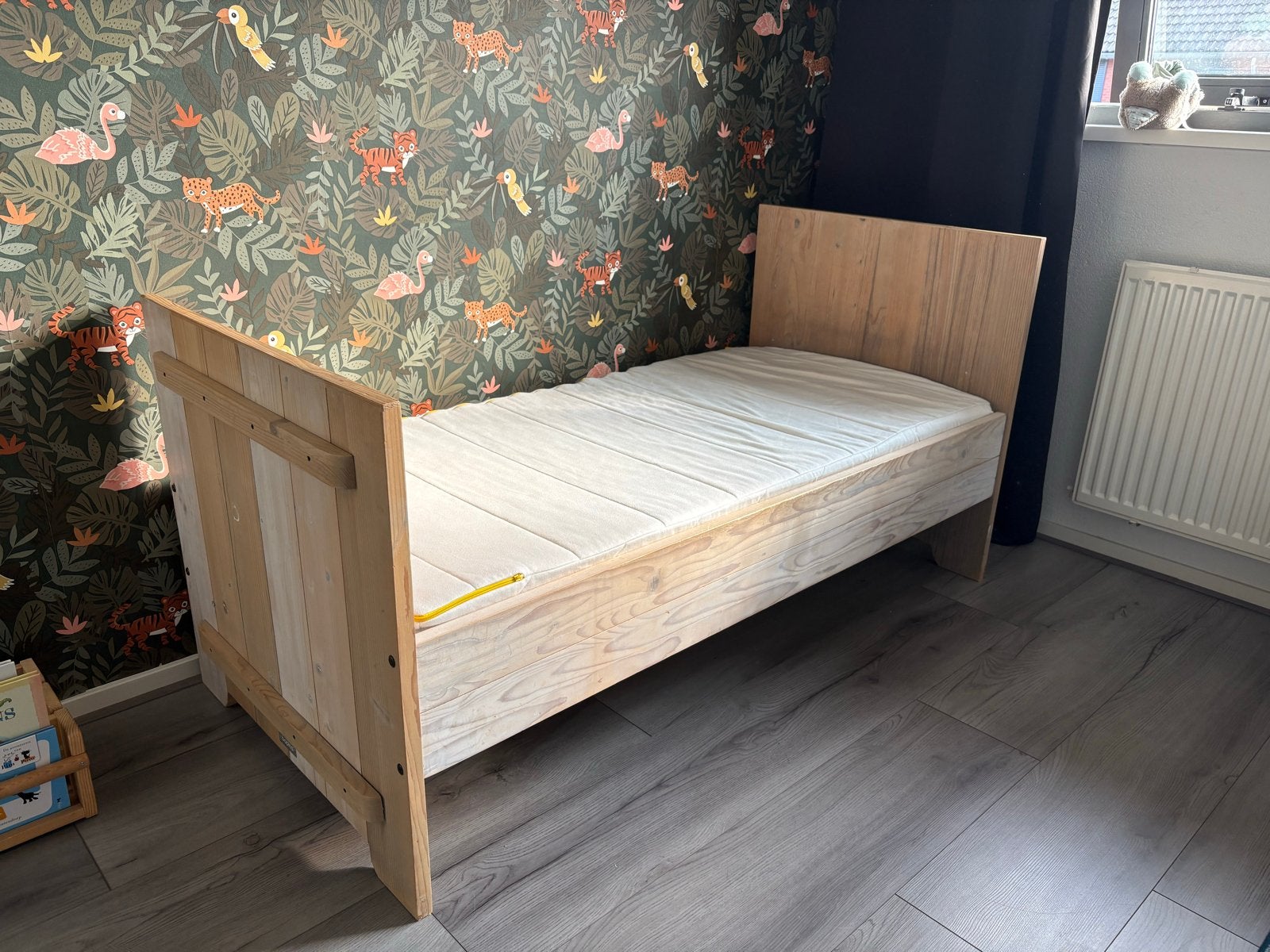 Steigerhout kinderbed Bopita, Ophalen, Gebruikt, 70 tot 85 cm, 140 tot 160 cm