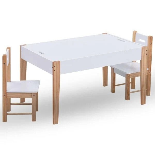 3-delige Kindertafel- en stoelenset krijtbord  nieuw in doos, ., Nieuw, Ophalen of Verzenden, .