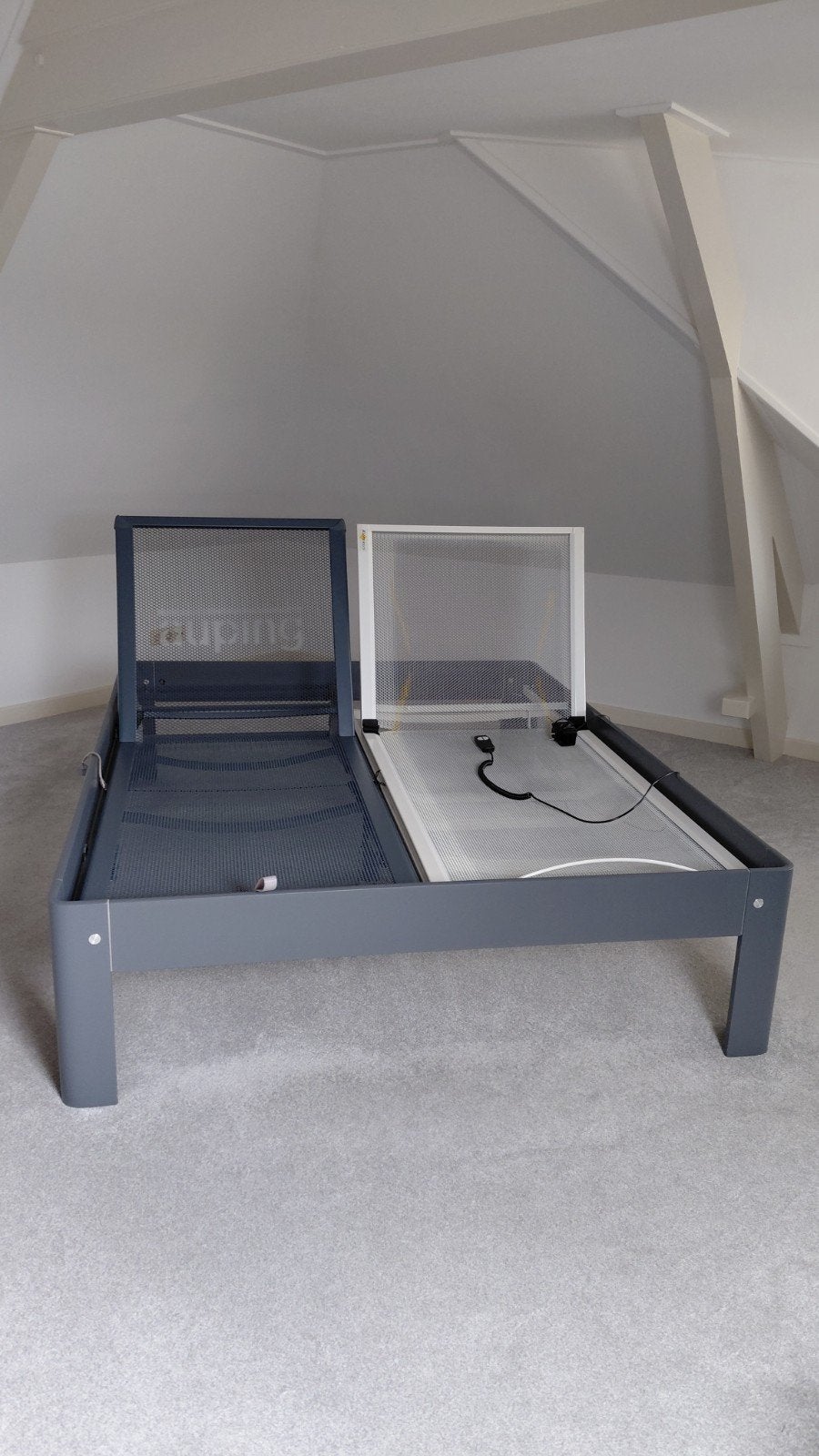 Auping Auronde 160x200 cm hoog model, Ophalen, Tweepersoons, 200 cm, Grijs