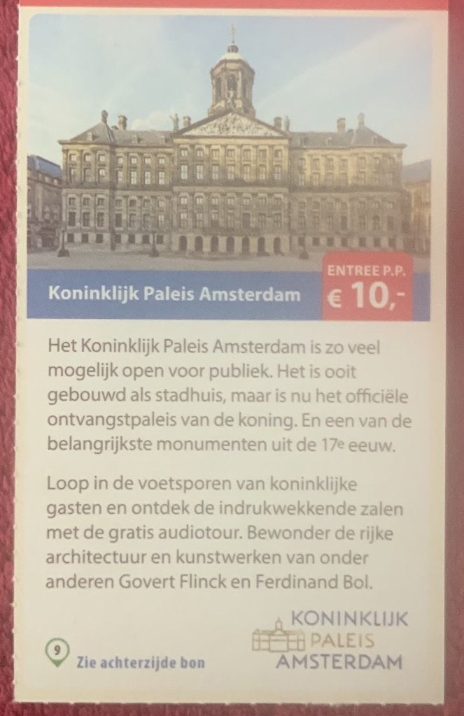 Koninklijk Paleis Amsterdam Voordeelbon, Drie personen of meer, Kortingsbon, Overige typen