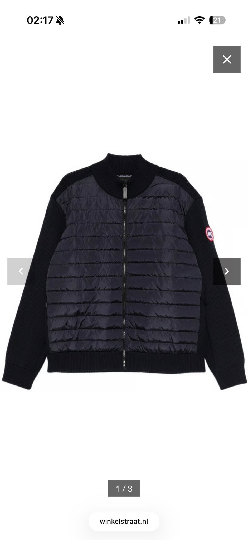 Canada Goose Hybridge Knit Jas Zwart - Maat L, Ophalen of Verzenden, Zo goed als nieuw, Maat 48/50 (M), Zwart