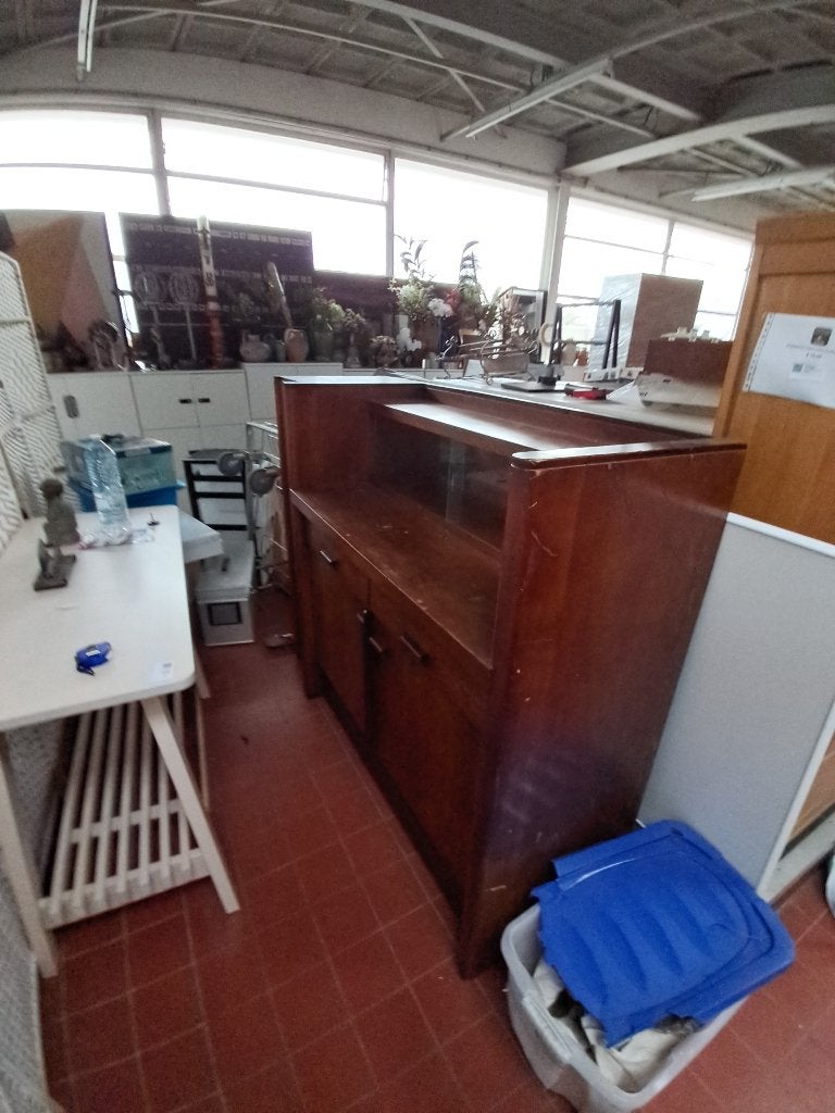 Vintage houten dressoir buffetkast met opbouw  CS27461, Ophalen, Gebruikt, Met lade(s), 150 tot 200 cm