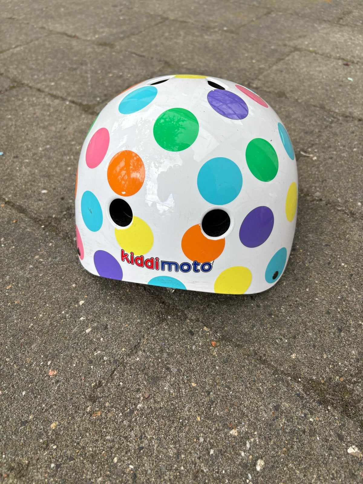 Kiddimoto Kinderhelm met stippen - Maat 48-53 cm, Ophalen, Gebruikt, Overige maten, Jongen of Meisje