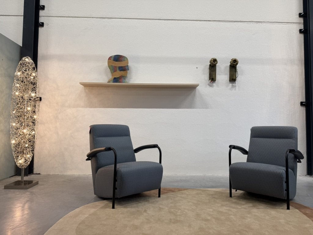 2 Nieuw Leolux Scylla Fauteuil Hoog stof design stoel
