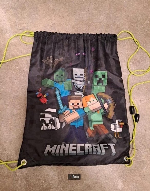 Minecraft tas,Minecraft gymtas,rugtas,zwemtas,kinder sportta, Ophalen of Verzenden, Zo goed als nieuw