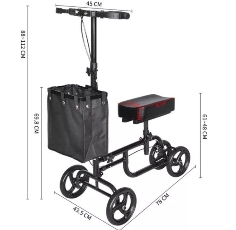 Alora Kniestep Ergonomisch- zwart, Diversen, Rollators, Nieuw, Lichtgewicht, Ophalen of Verzenden