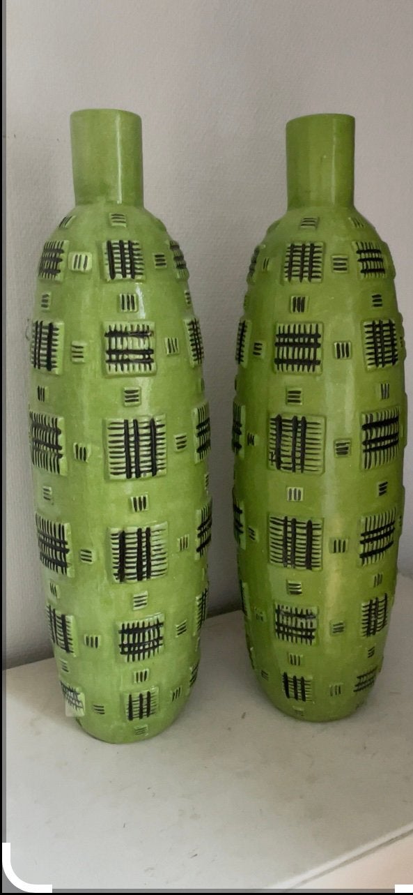 2 keramische vazen, Huis en Inrichting, Woonaccessoires | Vazen, Ophalen, Steen, Overige kleuren, 50 tot 75 cm