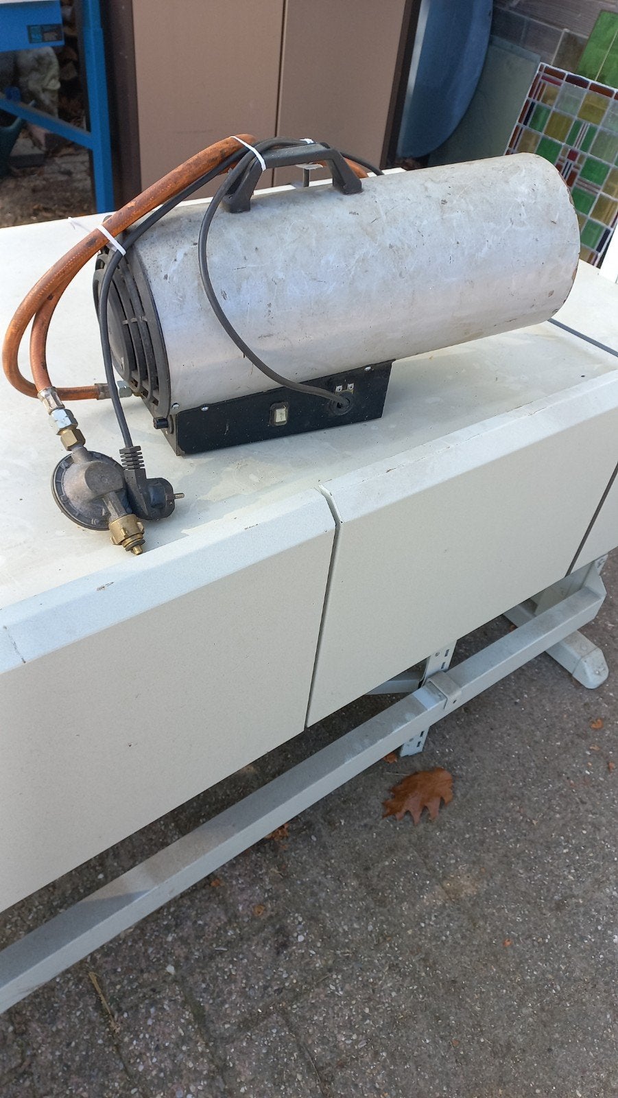 Heteluchtkanon elektrisch en op gas, Doe-het-zelf en Verbouw, Ophalen, Gebruikt, 800 watt of meer, Kachel