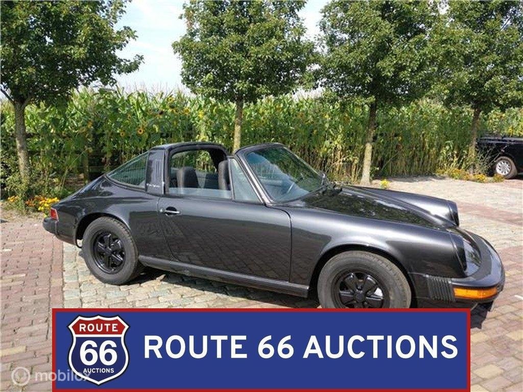 Porsche 911 Targa | 1977 | Route 66 Auctions, Auto's, Oldtimers, Overige carrosserieën, Zwart, Bedrijf, Porsche