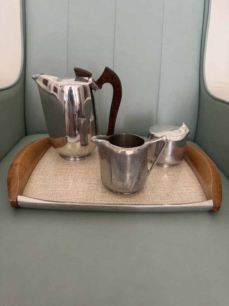 Picquot Ware art deco koffieset met dienblad, Ophalen, Overige materialen, Gebruikt, Overige typen