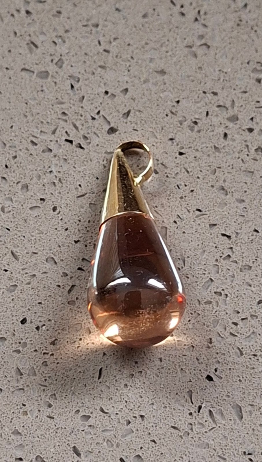 kettinghanger druppelvormig verguld goud met glas, Ophalen of Verzenden, Zo goed als nieuw, Goud, Overige kleuren
