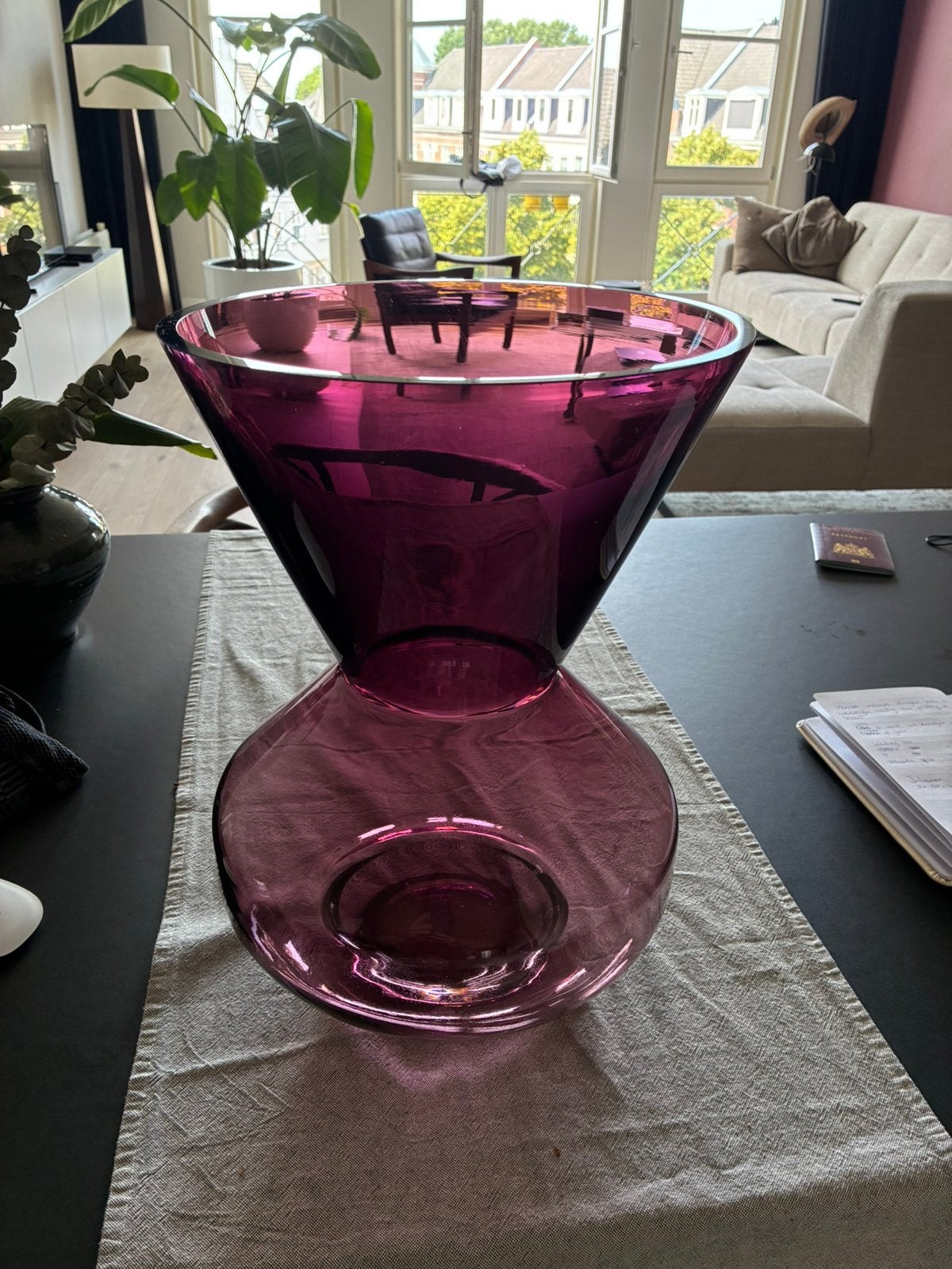 Pols potten Tick Neck vaas 40 cm, Huis en Inrichting, Woonaccessoires | Vazen, Ophalen, Zo goed als nieuw, Overige kleuren, Glas