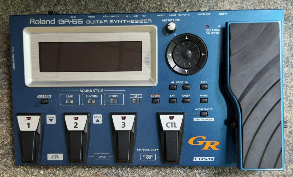 Roland GR-55 Gitaarsynthesizer - Blauw, Ophalen, Gebruikt, Multi-effect