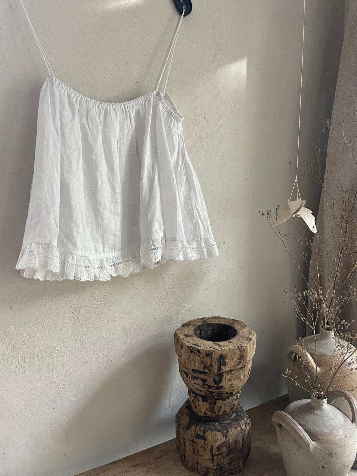 Nieuw! Linnen top met broderie van avy&co, one size, Ophalen of Verzenden, Nieuw, Wit, Zonder mouw