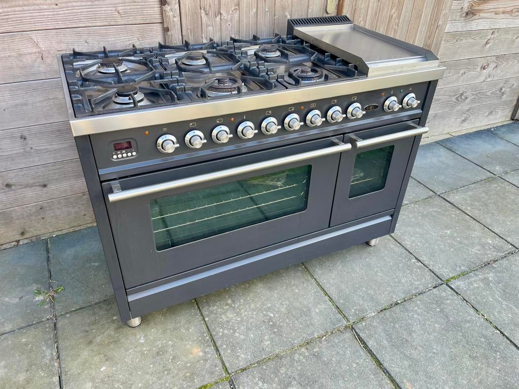Uniek Boretti 120cm fornuis met gas- en elektrische oven!, Ophalen of Verzenden, Zo goed als nieuw, Gas, Vrijstaand