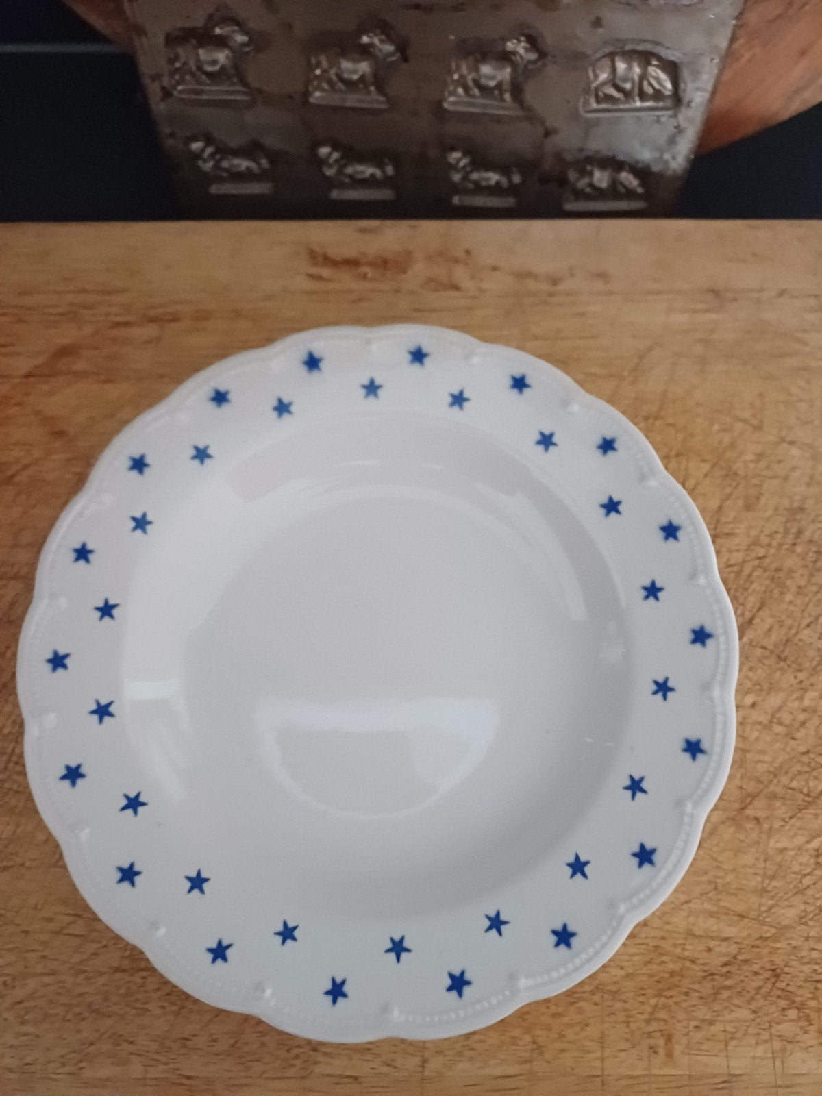 Mooie diepe Borden van Boch decor Sterretjes blauw, Antiek en Kunst, Verzenden