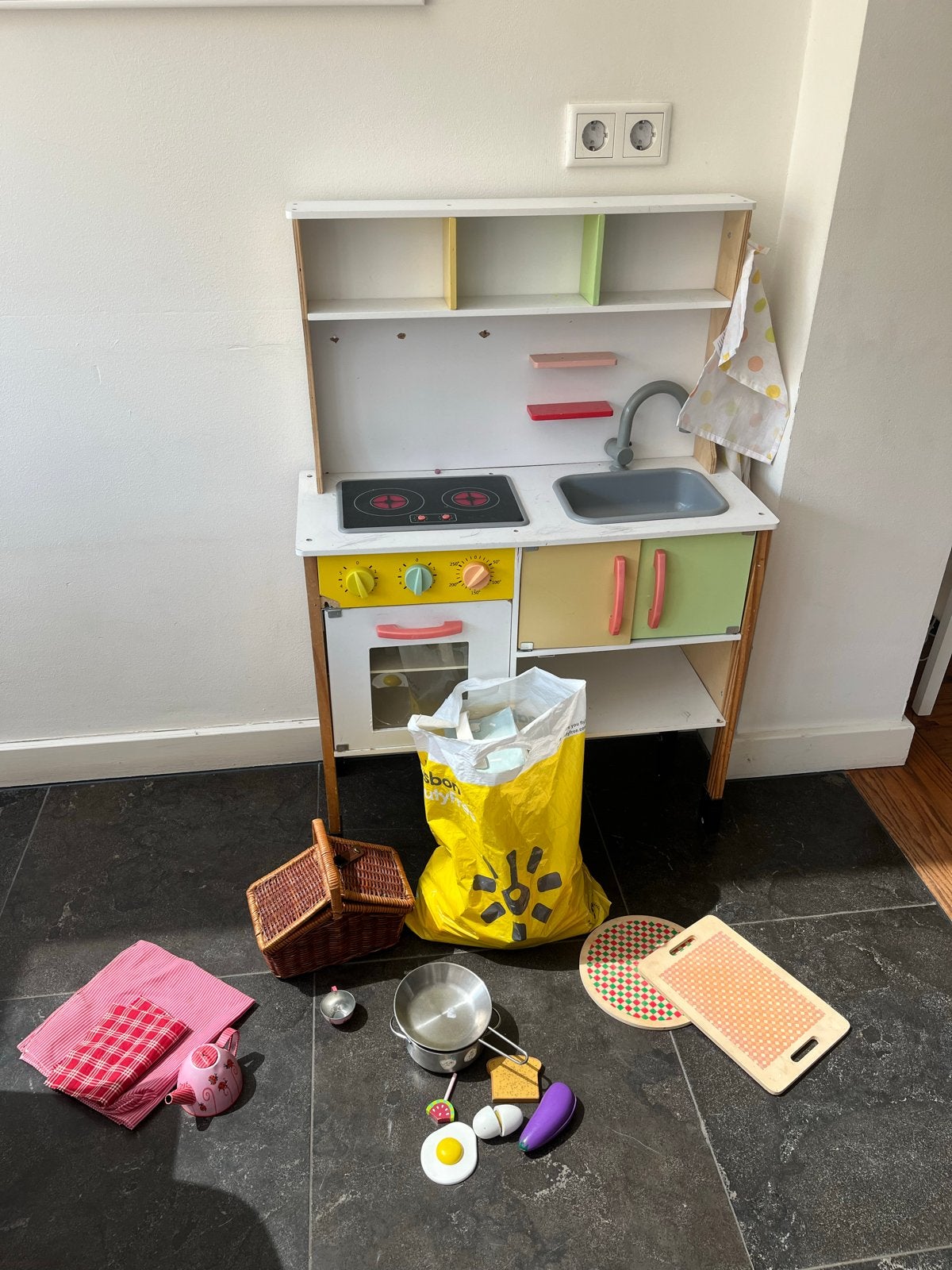 Houten speelkeuken met accessoires, Ophalen, Gebruikt, Hout, Speelkeuken