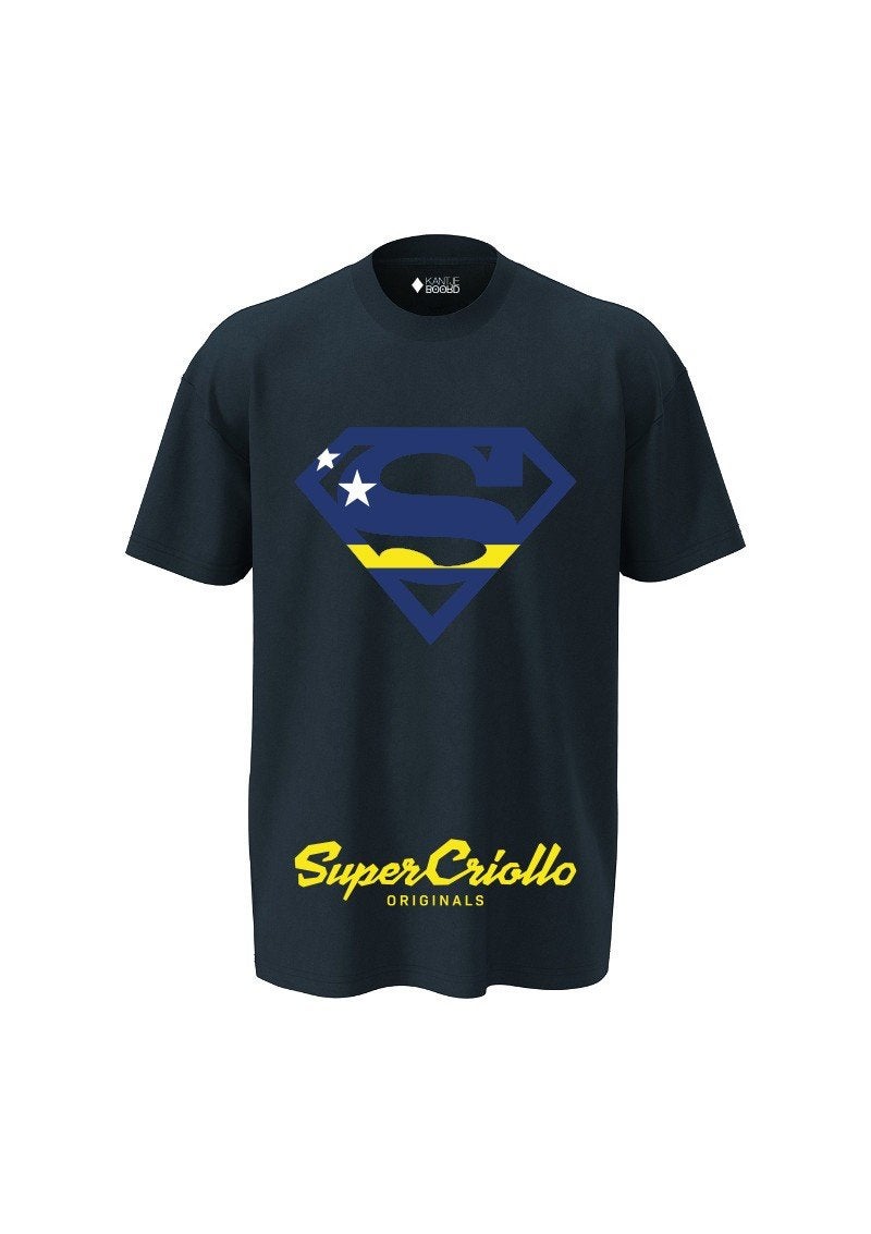 Super Criollo T-shirt - Curaçao Superman Logo, Overige maten, Verzenden, Blauw, Nieuw