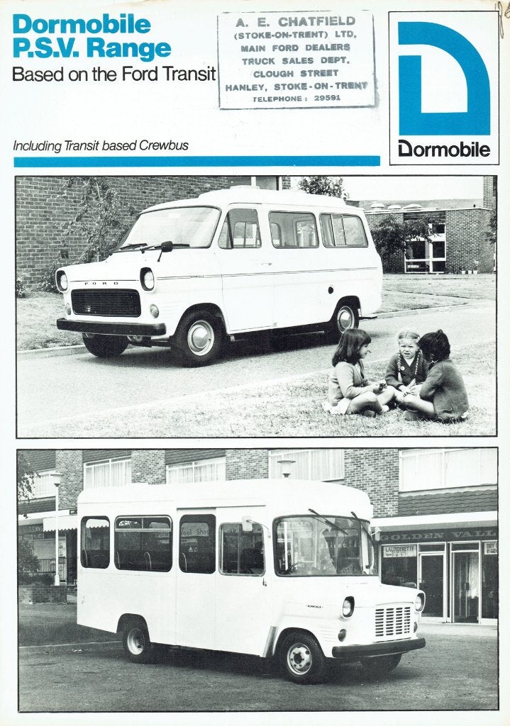 Folder Dormobile - Ford Transit P.S.V. range (1976), Verzenden, Gelezen, Ford