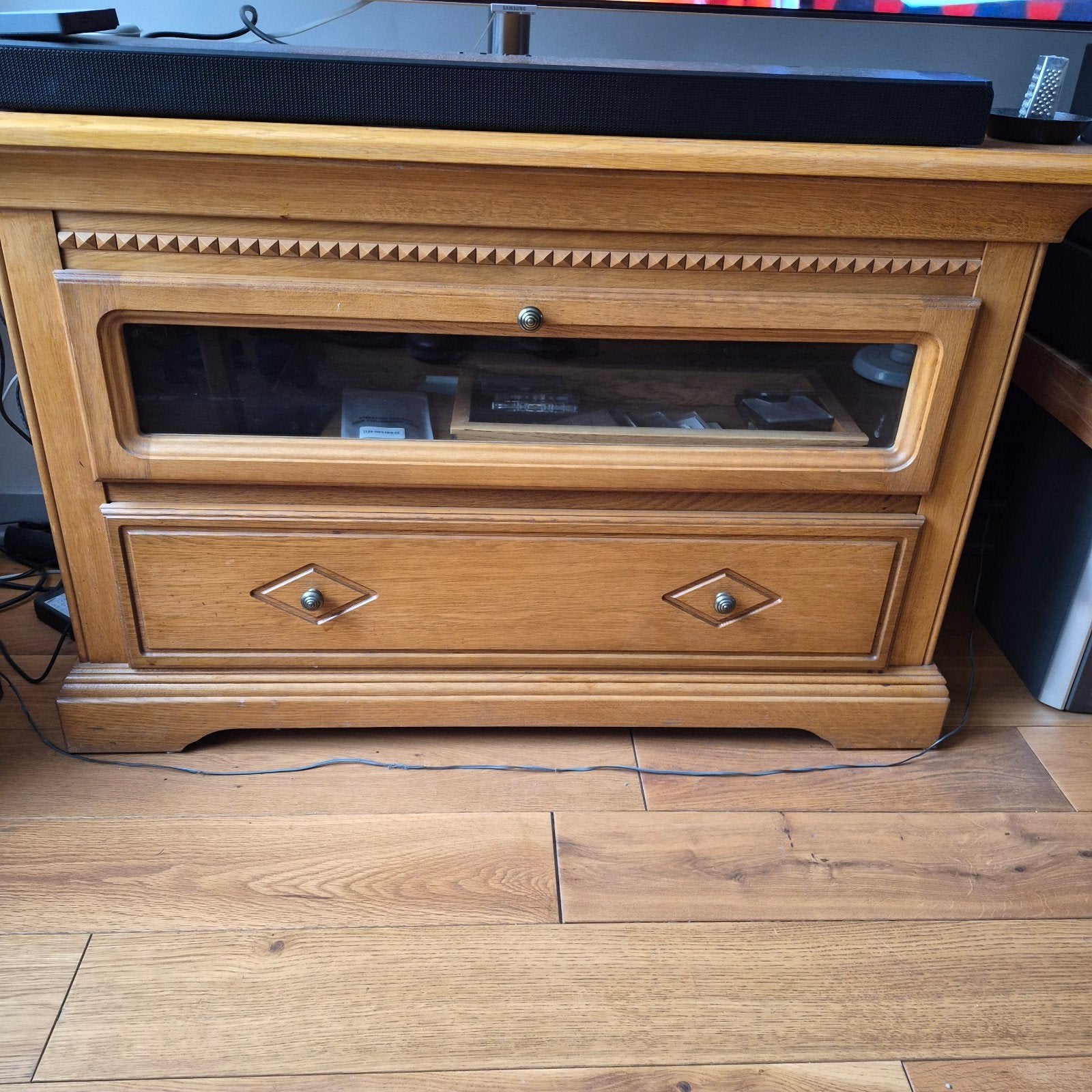 Tv kast licht eiken, Ophalen, Hout, Cd's