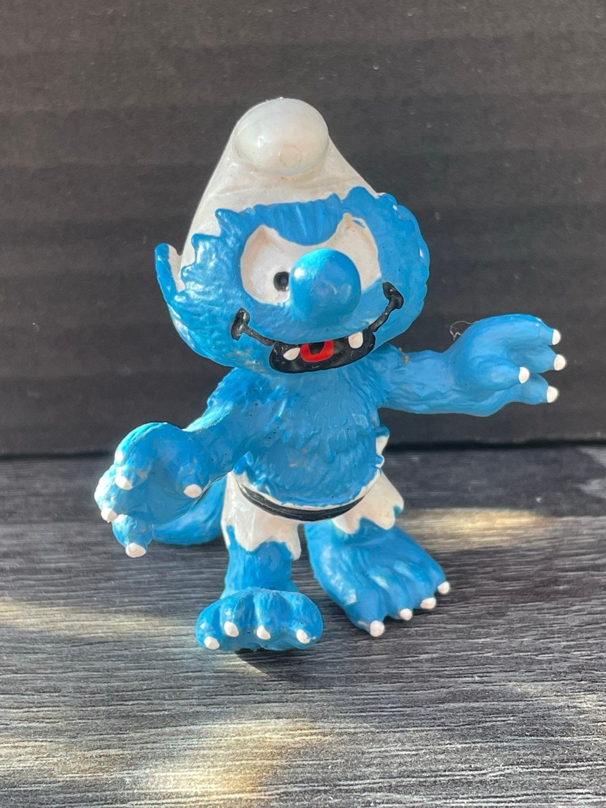 Vintage Smurf weerwolf - Monster Smurf, Ophalen of Verzenden, Gebruikt, Overige Smurfen, Poppetje, Figuurtje of Knuffel