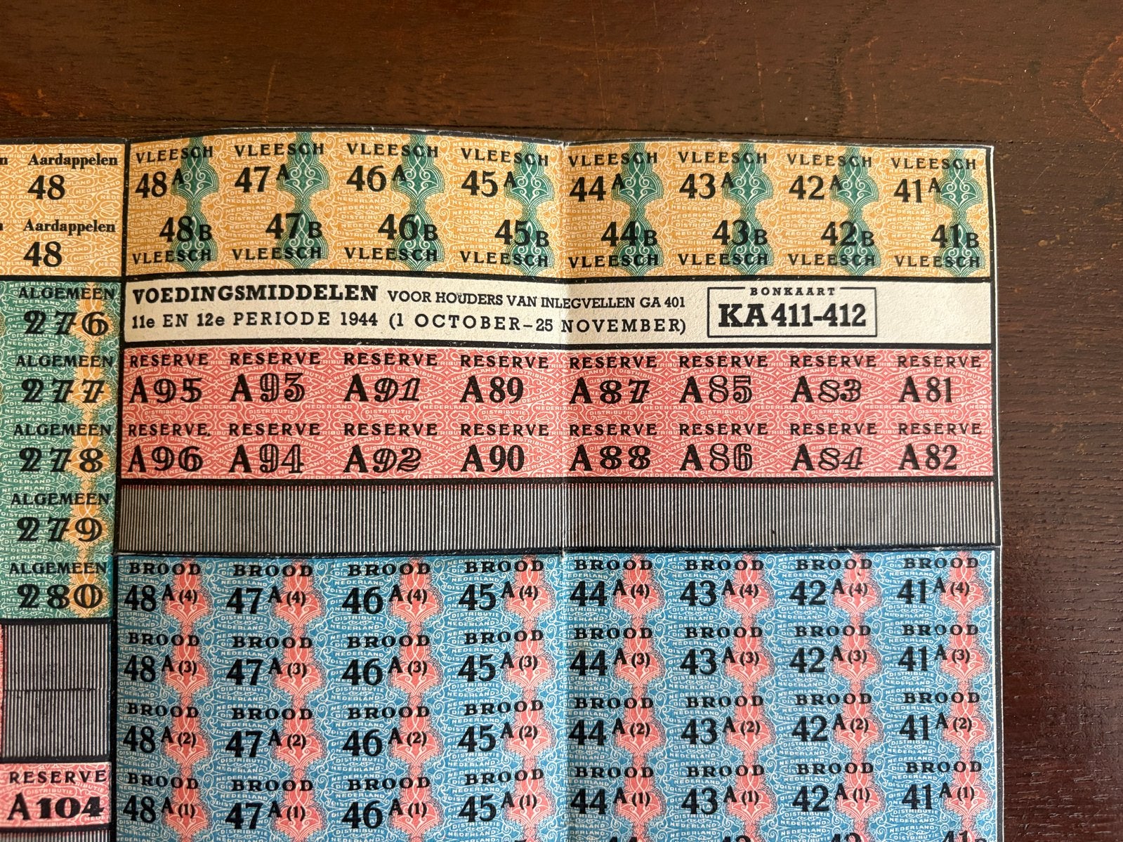Zeldzame Nederlandse Bonkaarten WOII (1944), Verzamelen, Ophalen of Verzenden