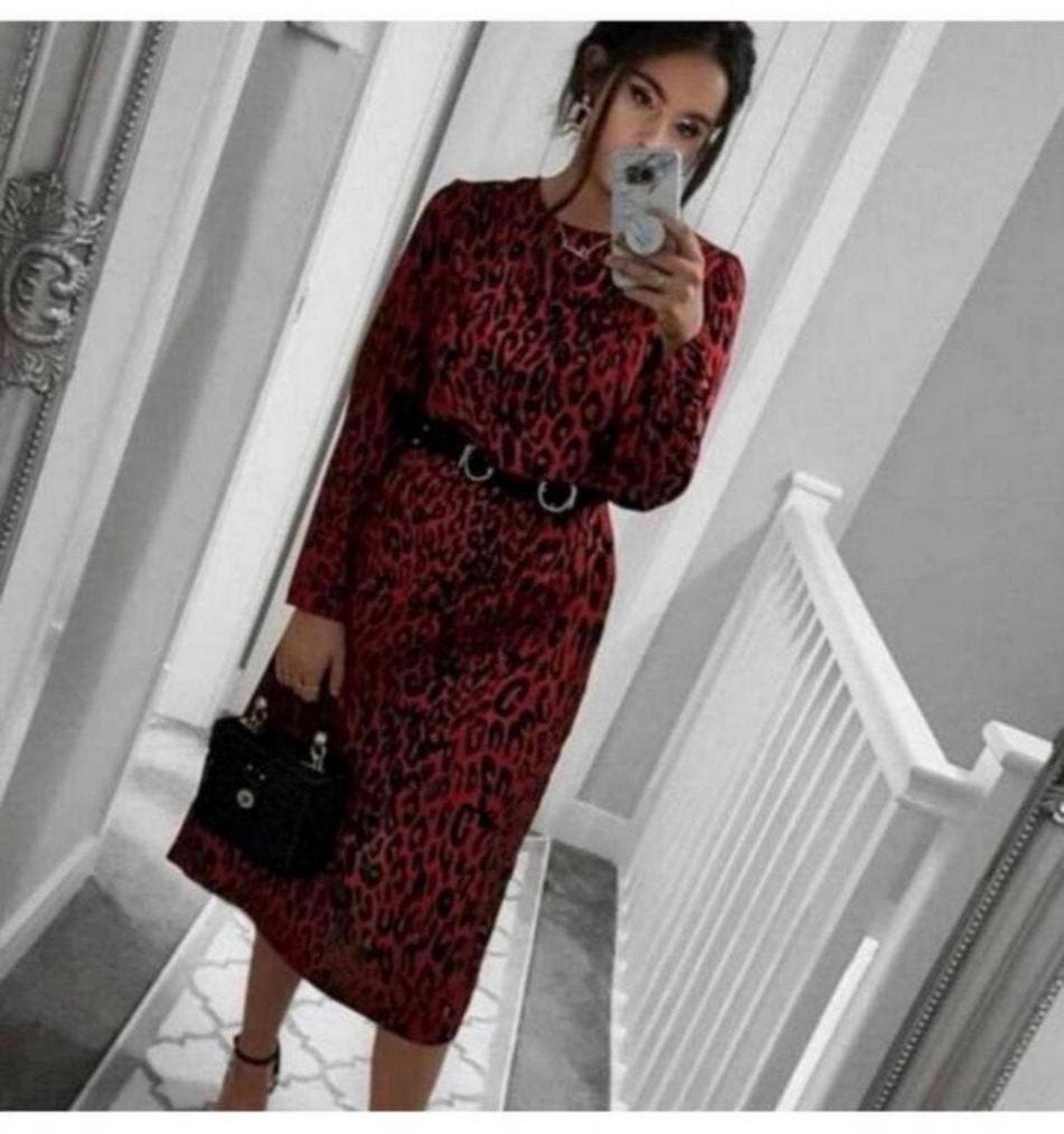 ZARA gevlekte rode jurk dierenprint luipaard print Nieuw XL, Maat 46/48 (XL) of groter, Nieuw, Ophalen of Verzenden, H