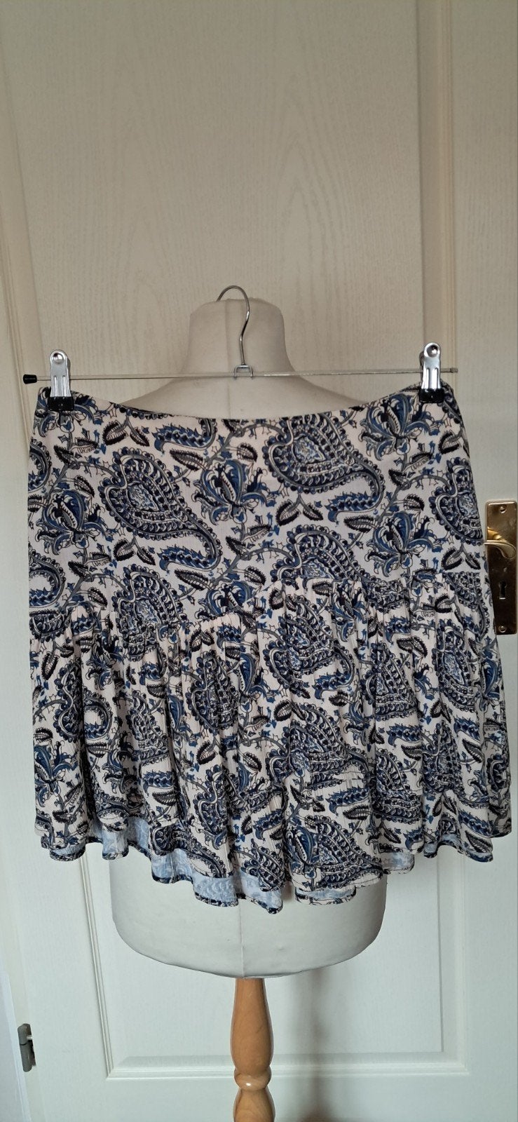 BY BAR Rokje Maat 40 -  Paisley Print, Maat 38/40 (M), BY BAR, Blauw, Onbekend