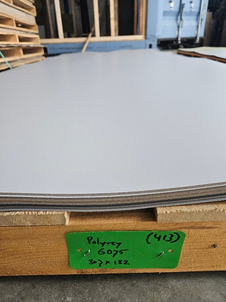 HPL Polyrey fineer plaat G075 Gris Cendre 307x132cm ( 413 ), Doe-het-zelf en Verbouw, Ophalen, HPL, Gebruikt, Nb