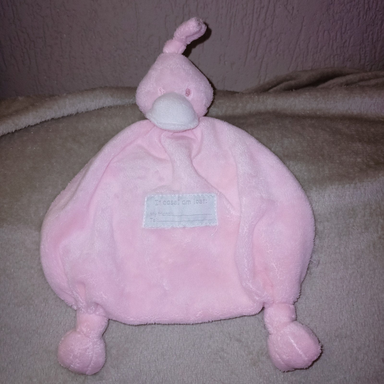 Bambam babies, roze eend kroeldoek., Kinderen en Baby's, Speelgoed | Knuffels en Pluche, Ophalen of Verzenden, Eend