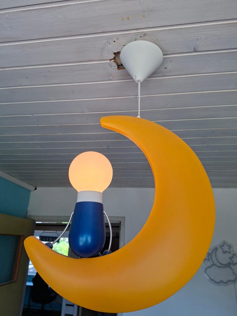 Philips Mykidsroom Lunardo Hanglamp Geel - Babykamer, Stof, Kindvriendelijk, Speels, Gebruikt, 50 tot 75 cm