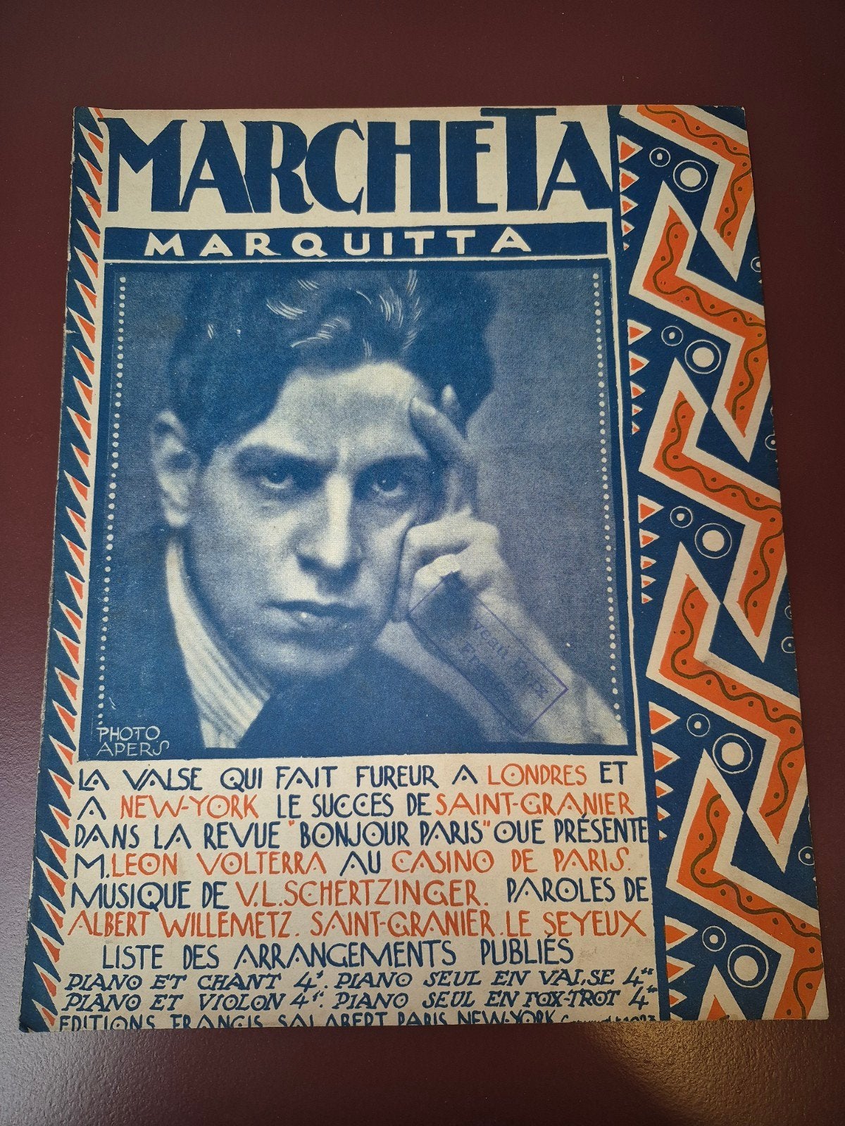Marcheta (Marquitta) - Vintage bladmuziek, Piano, Gebruikt, Ophalen of Verzenden, Thema