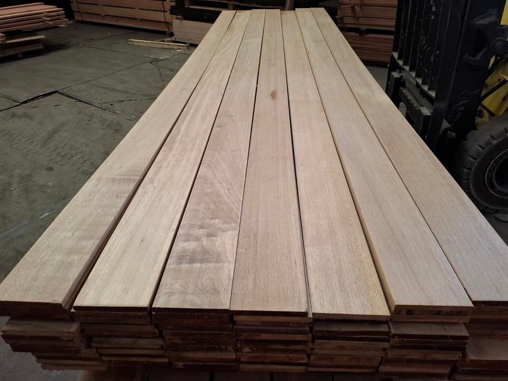Partij 34 st hardhout schutting planken 335 cm bezorgen moge, Tuin en Terras, Schuttingen, Ophalen, Nieuw, A, Hout