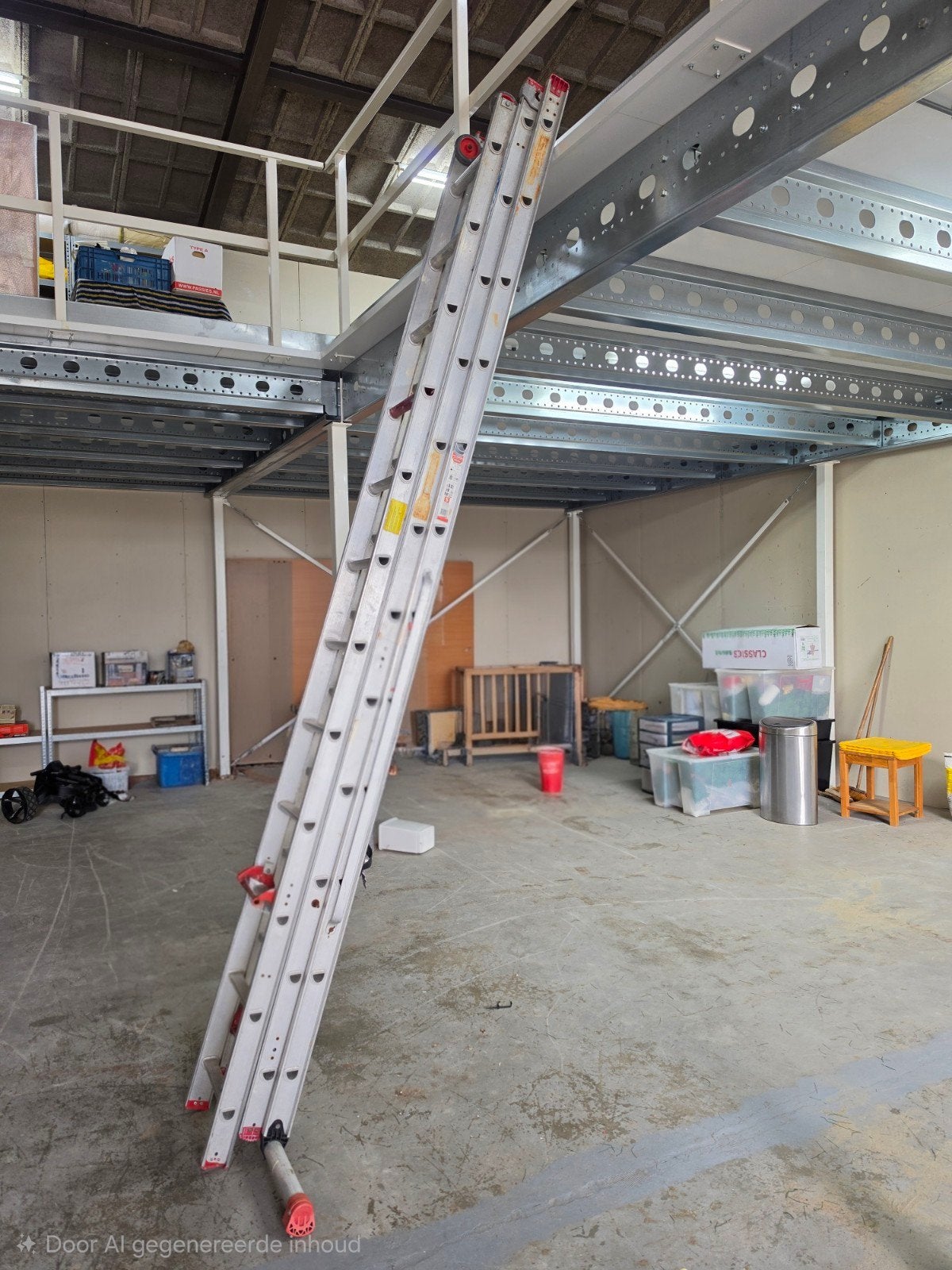 Altrex professionele 3-delige schuifladder ca 8.26mtr, Ophalen, Gebruikt, Opvouwbaar of Inschuifbaar, 4 meter of meer