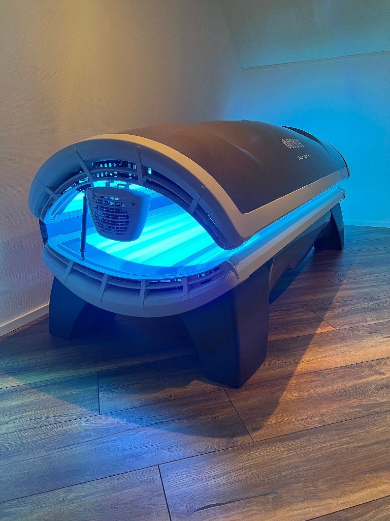 Hapro Onyx 28/1 Proline Brons Zonnebank + 1 jaar Garantie, Ophalen of Verzenden, Zo goed als nieuw, Zonnebank enkelzijdig, 15 lampen of meer