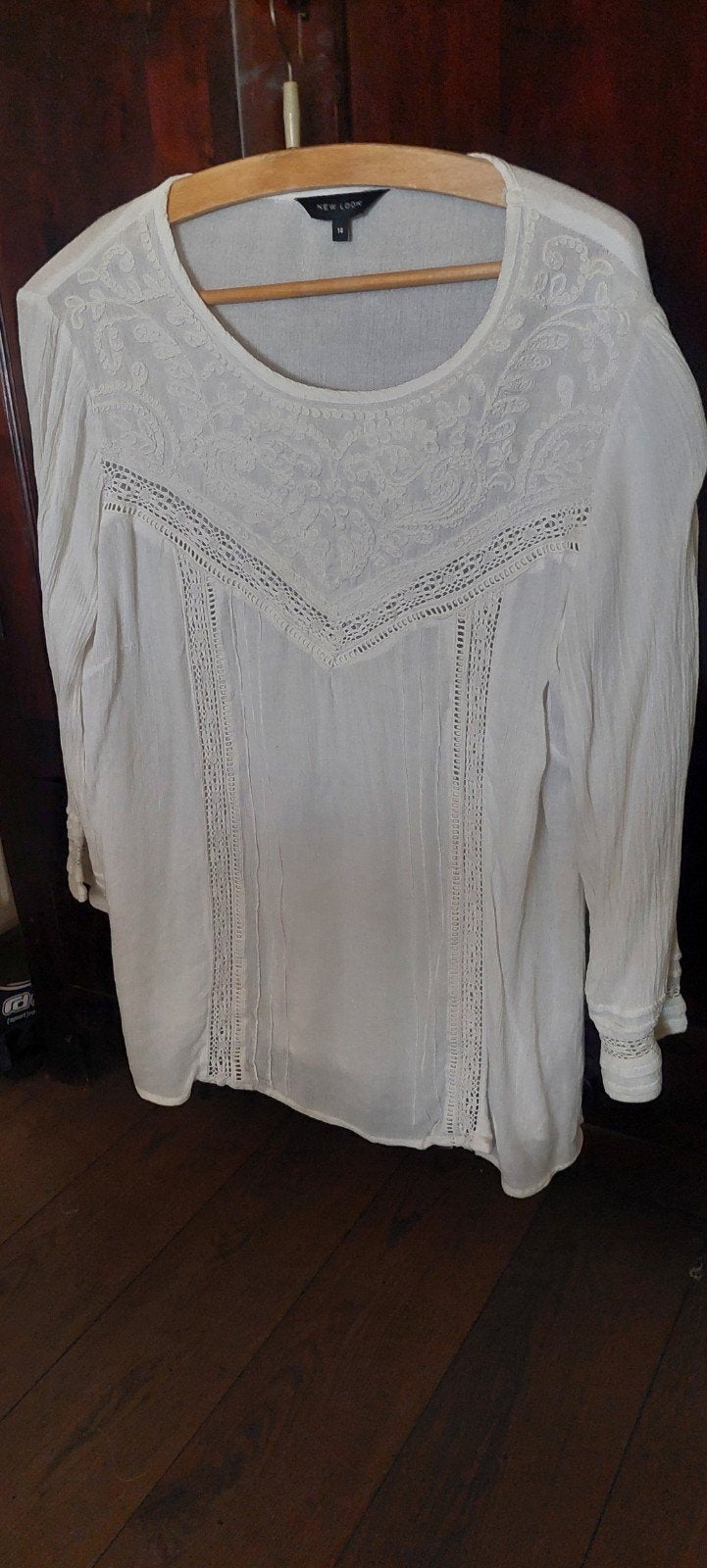 Leuke witte boho top met kant van Next maat 14 = L, Wit, Maat 42/44 (L), Ophalen of Verzenden, Zo goed als nieuw
