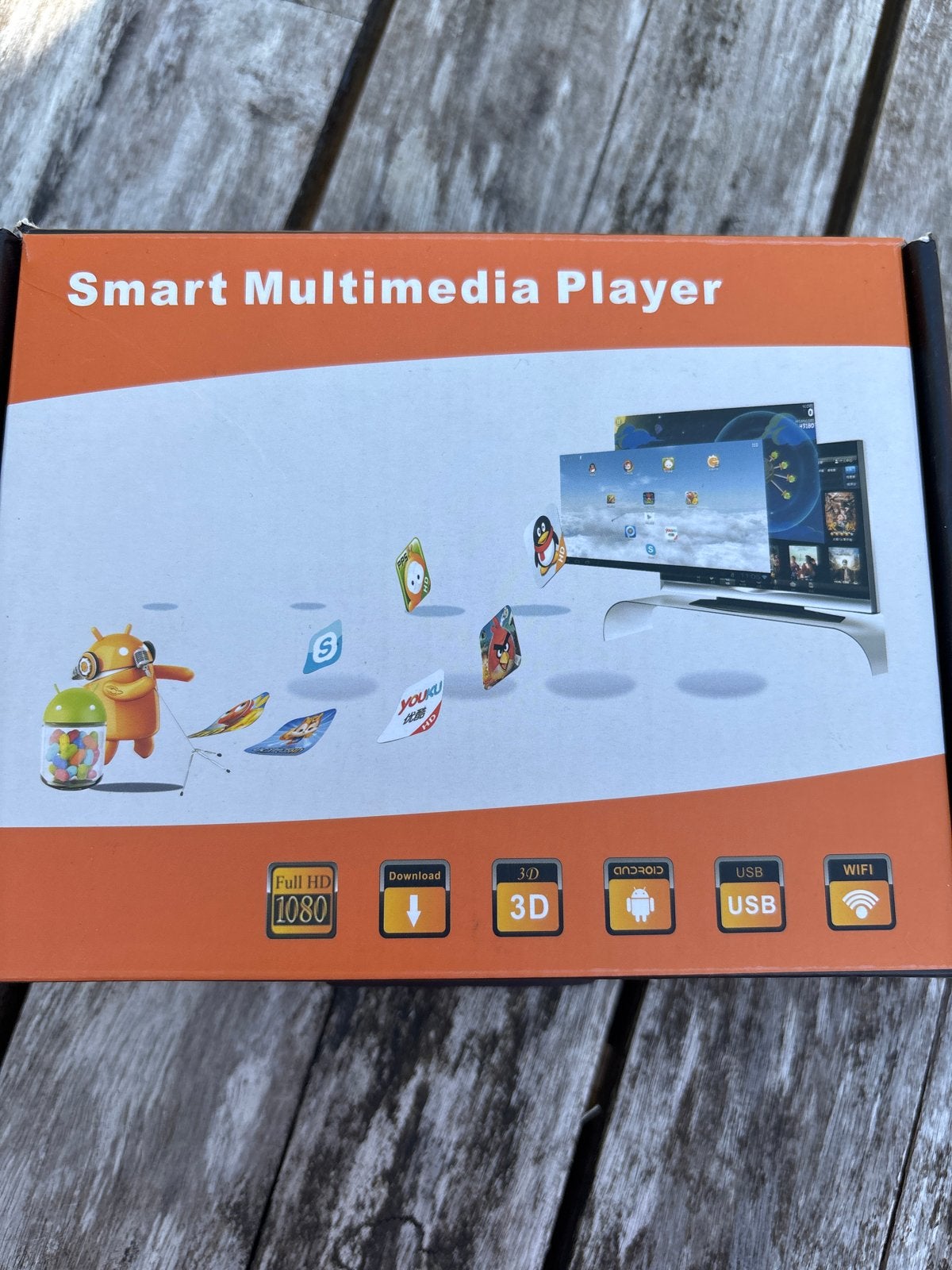 Smart Multimedia Player Android TV Box Full HD 1080p, Ophalen, Zo goed als nieuw, HDMI, Zonder harde schijf