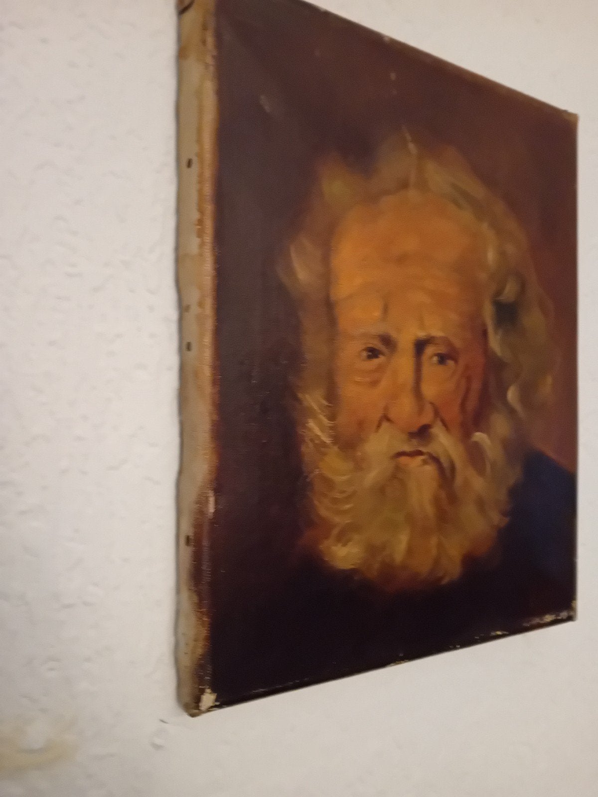 Olieverfschilderij: Portret van een oude man met baard, Ophalen, Gesigneerd, Doek, Portret of Personen